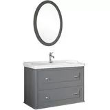 Miro 100cm Lavabo Dolabı Seti/Mat Gri
