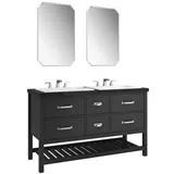 Grandhome Mat Siyah Lavabo Dolabı/OceanBlack Ksfx Tezgah 140cm