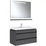 Idea 2.0 100cm Lavabo Dolabı Seti/Parlak Antrasit