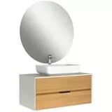 Zero 2.0 100cm Lavabo Dolabı Seti/Beyaz-Meşe