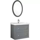 Miro 80cm Lavabo Dolabı Seti/Mat Gri