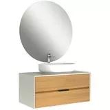 Zero 2.0 100cm Lavabo Dolabı Seti -Meşe