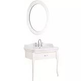 Victorian 90cm 3 Delikli Lavabo Dolabı Seti/Krem