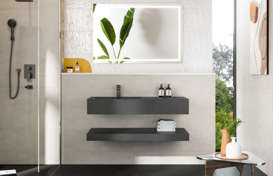 Kaleseramik Uptown Ocean serisi banyo, isik alan banyo tasarimlari, banyoda 2026 tasarim ve dekorasyon trendleri