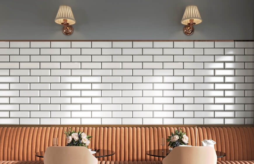 kalseramik avenue serisi parlak beyaz mutfak karosu yatay doseme restoran duvar
