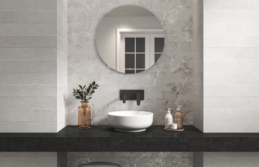 Kaleseramik cment serisi, modern banyo, banyoda ayna kullanimi