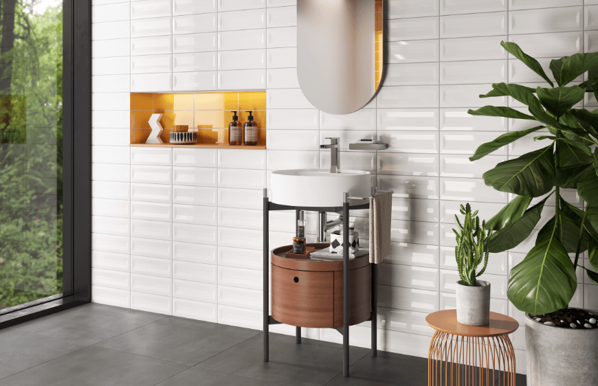 Kaleseramik windsor serisi, modern banyo, banyoda ayna kullanimi